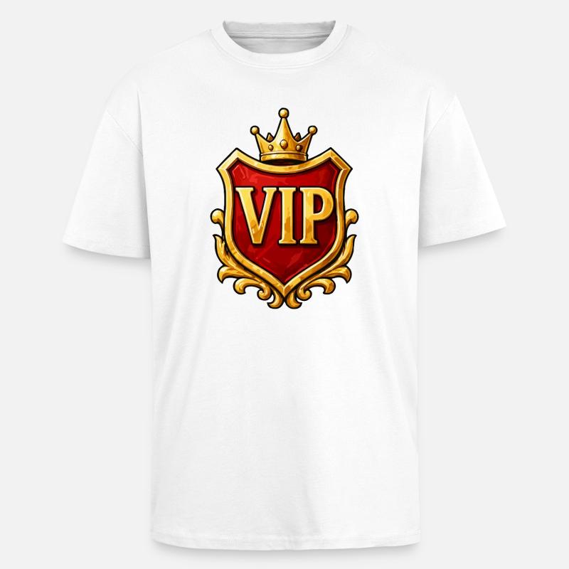 VIP Wappen Krone Emblem - Oversized Heavyweight Unisex T-Shirt - Weiß