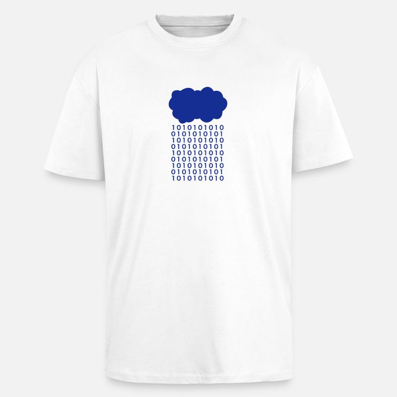 Bit rain cloud computer scientist - Unisex Oversized Heavyweight T-shirt - white