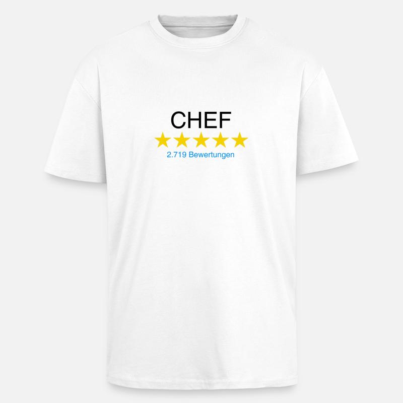 Chef mit Bewertung - Oversized Heavyweight Unisex T-Shirt - Weiß