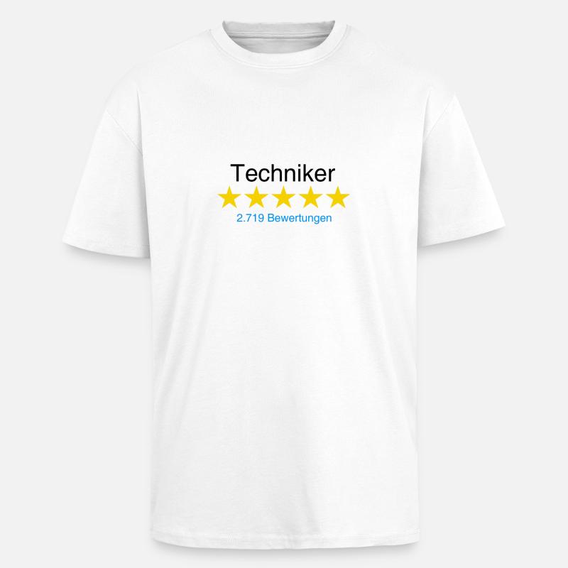 Techniker mit Bewertung - Oversized Heavyweight Unisex T-Shirt - Weiß
