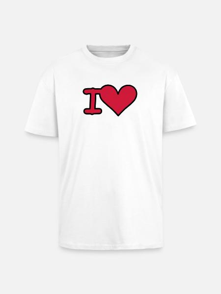 i love - Oversized Heavyweight Unisex T-Shirt - Weiß