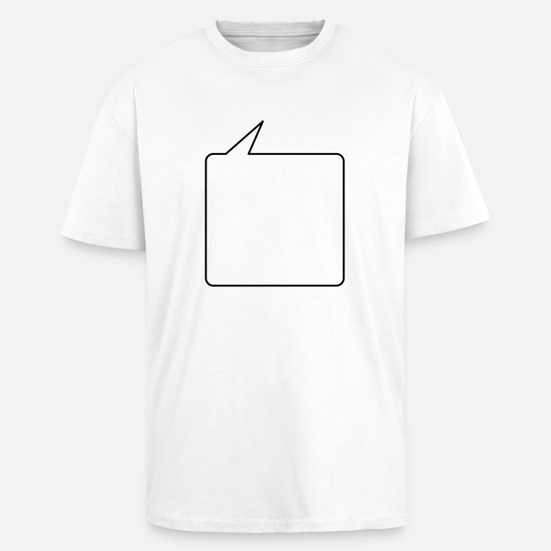 Sprechblase eckig mittel 2c - T-shirt unisexe oversize épais - blanc