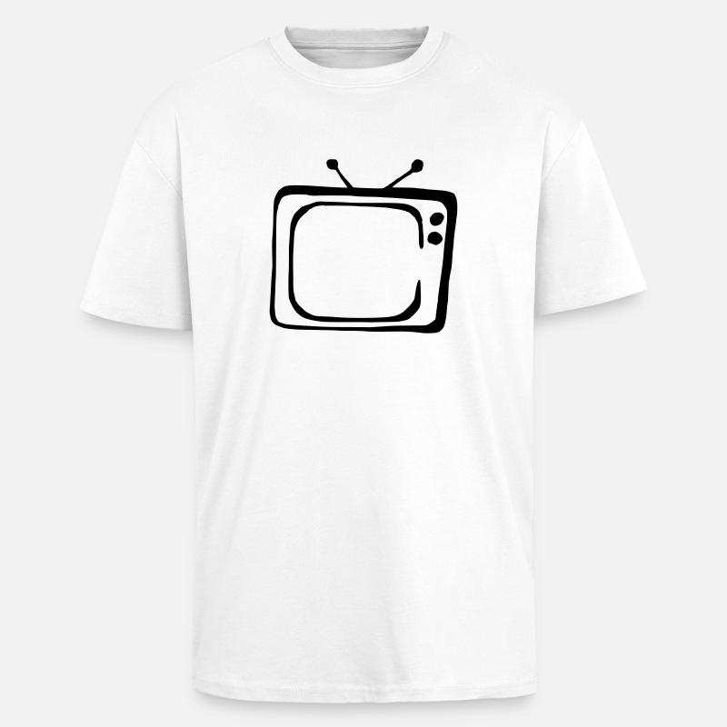 Fernseher - Oversized Heavyweight Unisex T-Shirt - Weiß