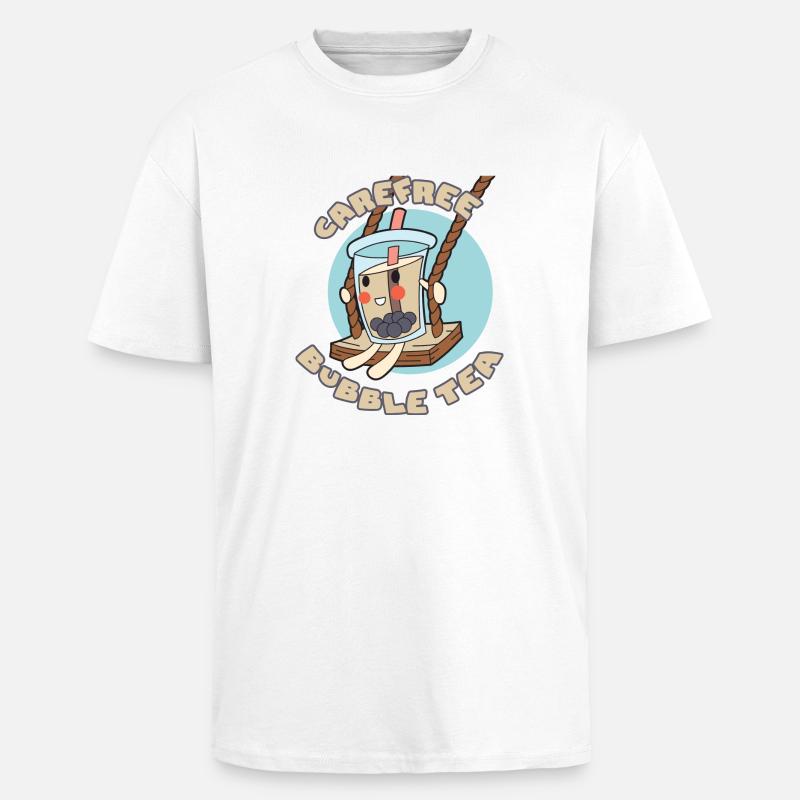 Sorgloser Bubble Tea - Oversized Heavyweight Unisex T-Shirt - Weiß
