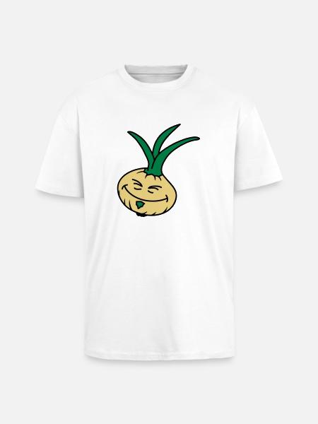 Funny Onion - Oversized Heavyweight Unisex T-Shirt - Weiß