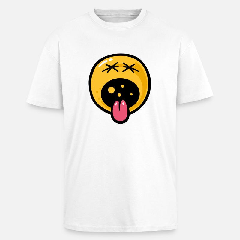 Smiley distaste - T-shirt unisexe oversize épais - blanc