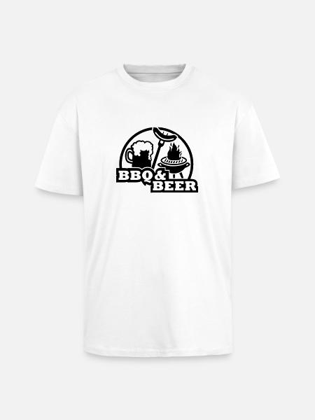 BBQ Beer - Unisex Oversized Heavyweight T-shirt - white