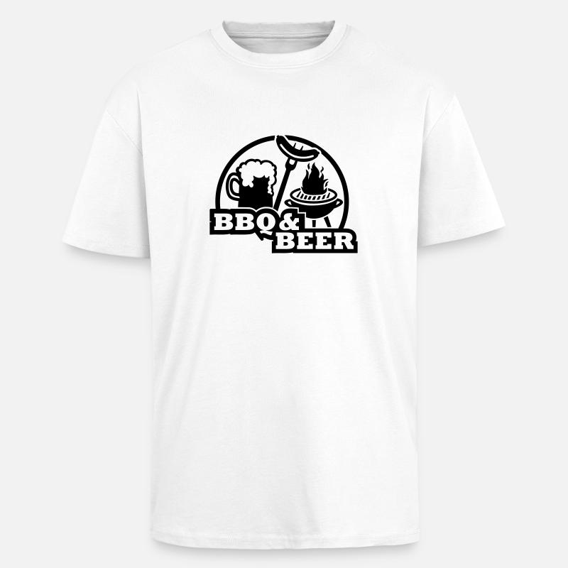 BBQ Beer - Oversized Heavyweight Unisex T-Shirt - Weiß
