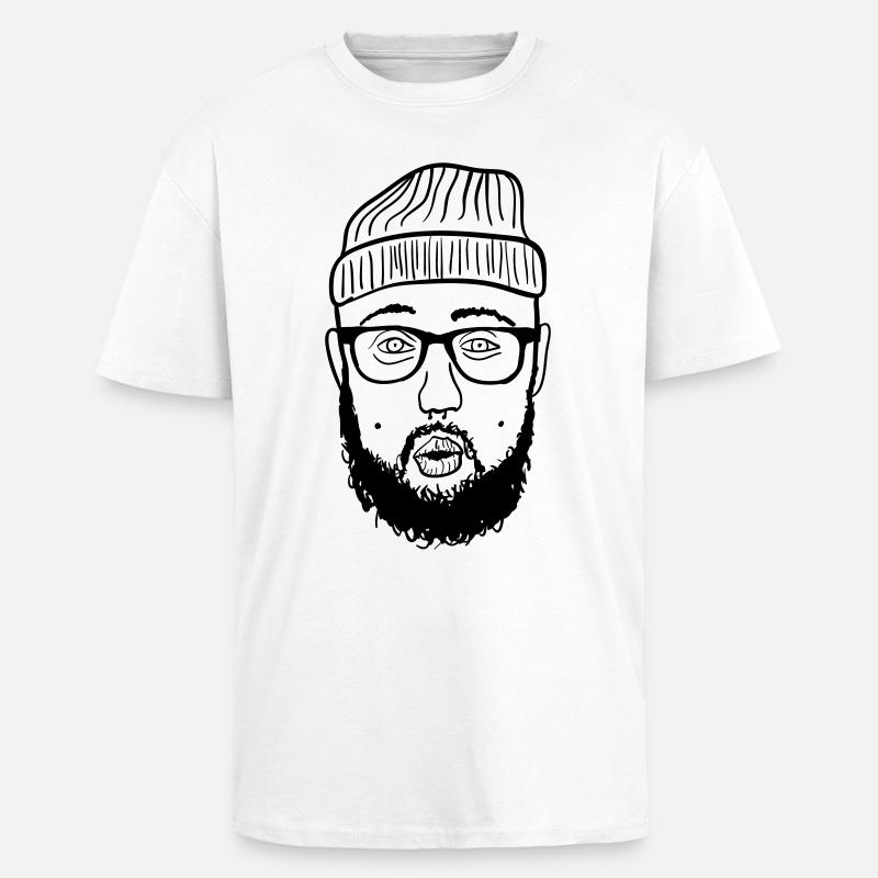 Hipster - Tjock Oversized T-shirt - vit