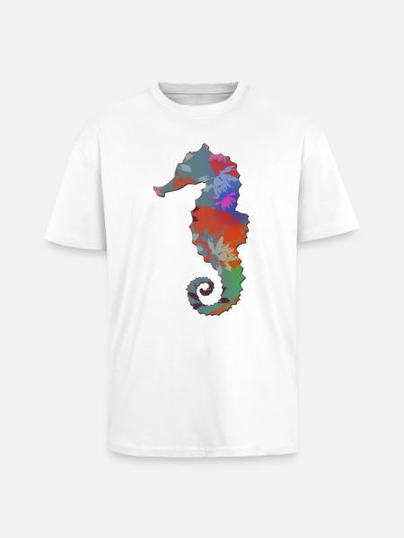 Seepferdchen - Oversized Heavyweight Unisex T-Shirt - Weiß