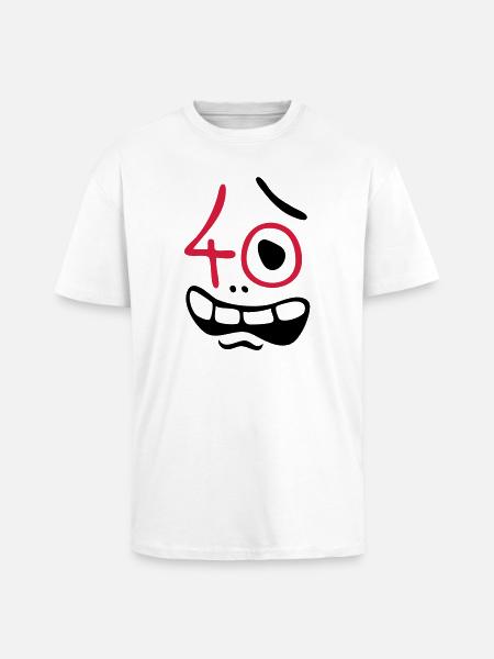 Uh oh, 40 ans! - T-shirt unisexe oversize épais - blanc