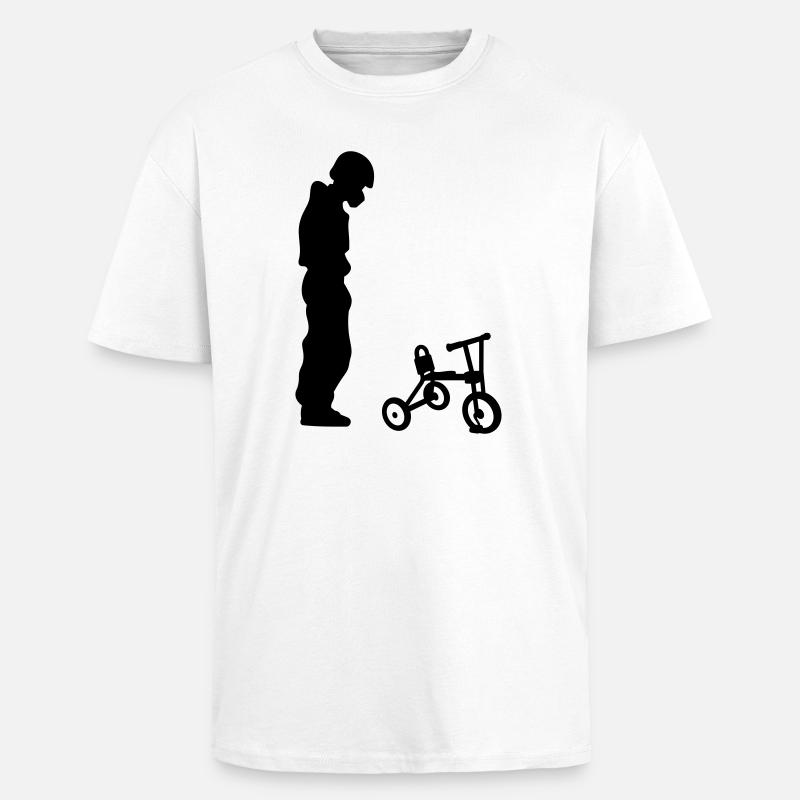 Biker - Oversized Heavyweight Unisex T-Shirt - Weiß