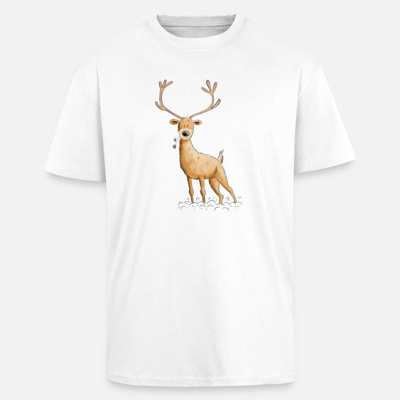 Hirsch Reh Jagd Jäger Geschenk - Oversized Heavyweight Unisex T-Shirt - Weiß