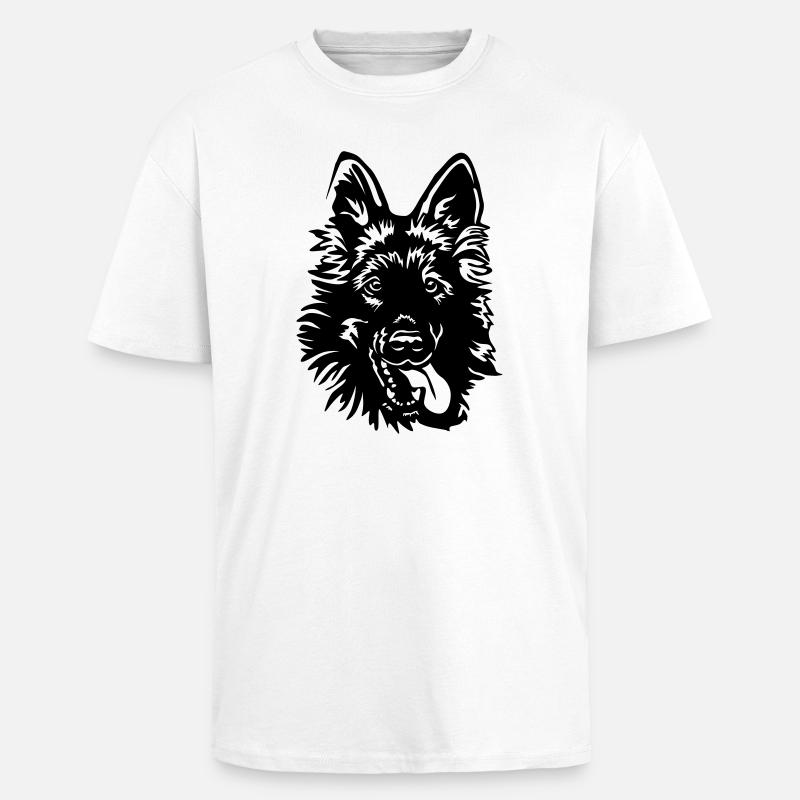 Deutscher Schäferhund Kopf - Oversized Heavyweight Unisex T-Shirt - Weiß