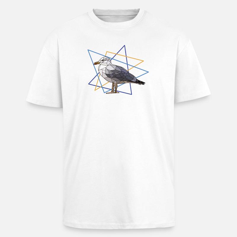 Mouette - T-shirt unisexe oversize épais - blanc
