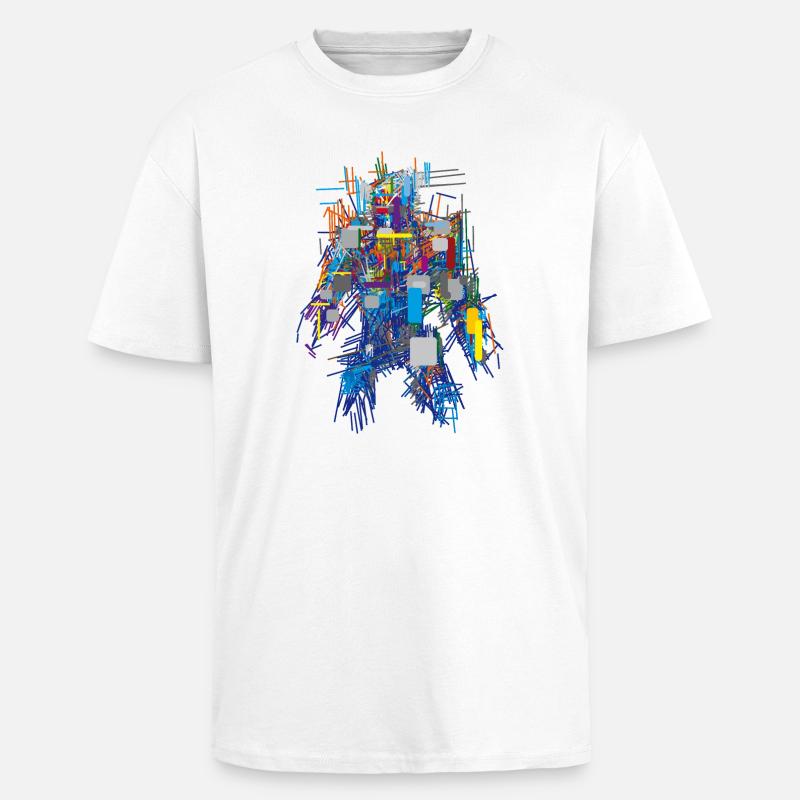 Cyber Android Abstract - Unisex Oversized Heavyweight T-shirt - white