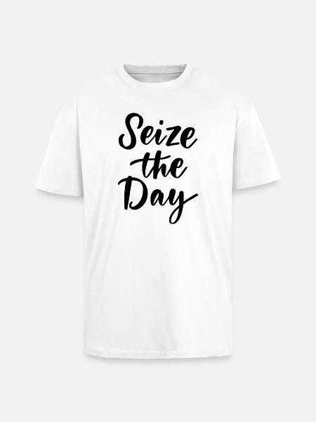 Seize The Day - Unisex Oversized Heavyweight T-shirt - white