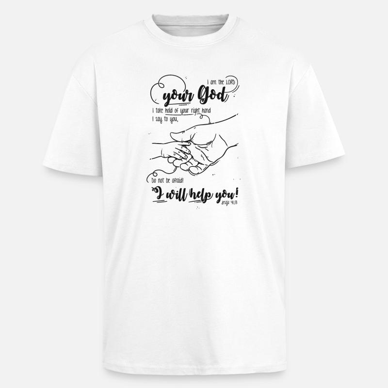Jesaja Bibelvers Ich helfe dir - Oversized Heavyweight Unisex T-Shirt - Weiß