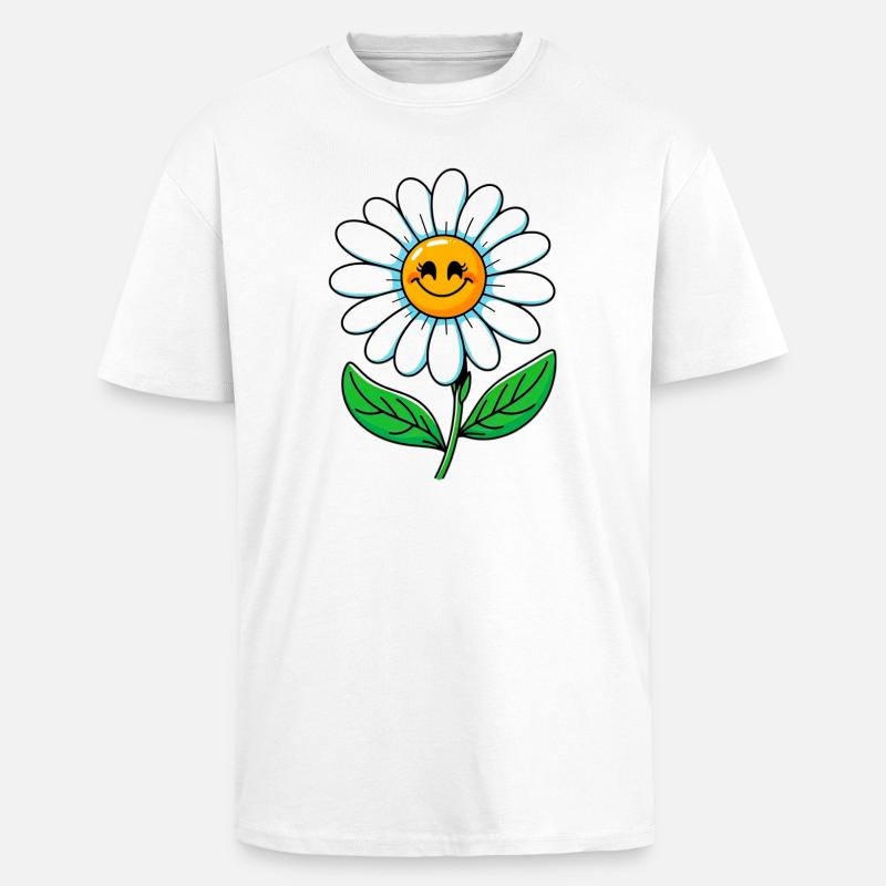 Gänseblümchen - Oversized Heavyweight Unisex T-Shirt - Weiß