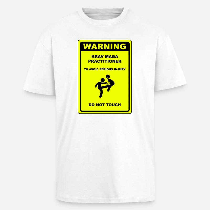 Warnung! Krav Maga Praktizierender! - Oversized Heavyweight Unisex T-Shirt - Weiß