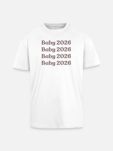 Bébé 2026 - T-shirt unisexe oversize épais - blanc