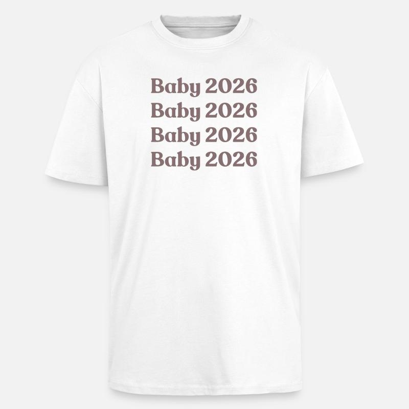 Bébé 2026 - T-shirt unisexe oversize épais - blanc