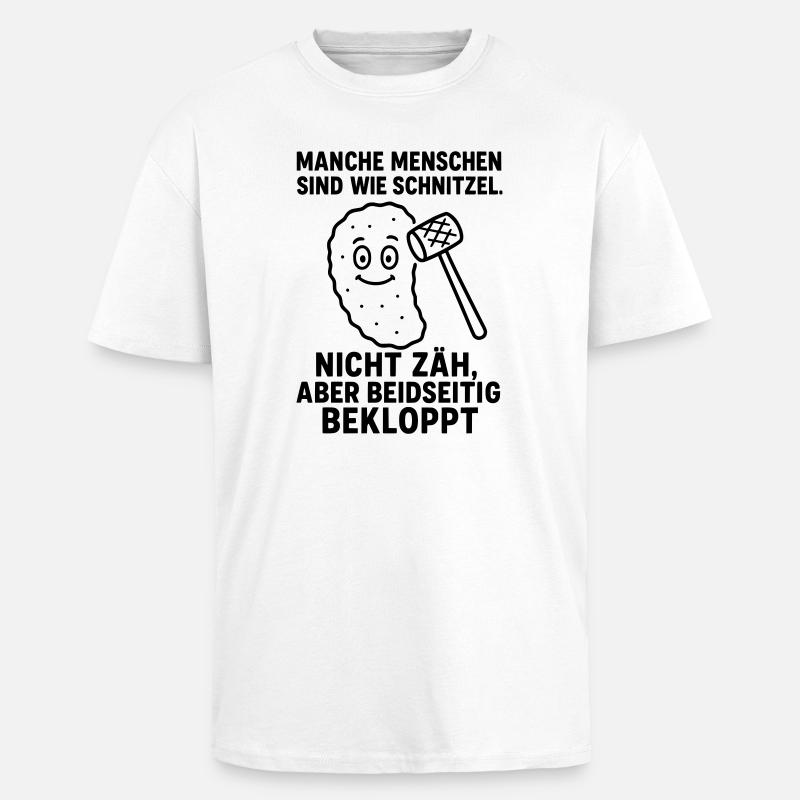 bekloppte menschen schnitzel - Oversized Heavyweight Unisex T-Shirt - Weiß