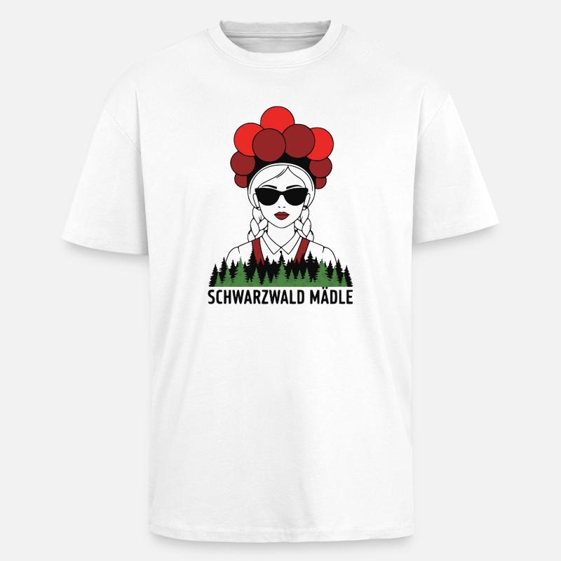 Schwarzwald Mädle - badisches Sprichwort - Oversized Heavyweight Unisex T-Shirt - Weiß