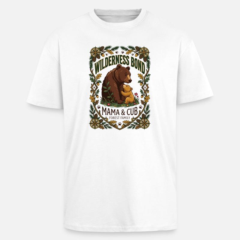 Mama Bear & Cub - Unisex Oversized Heavyweight T-shirt - white