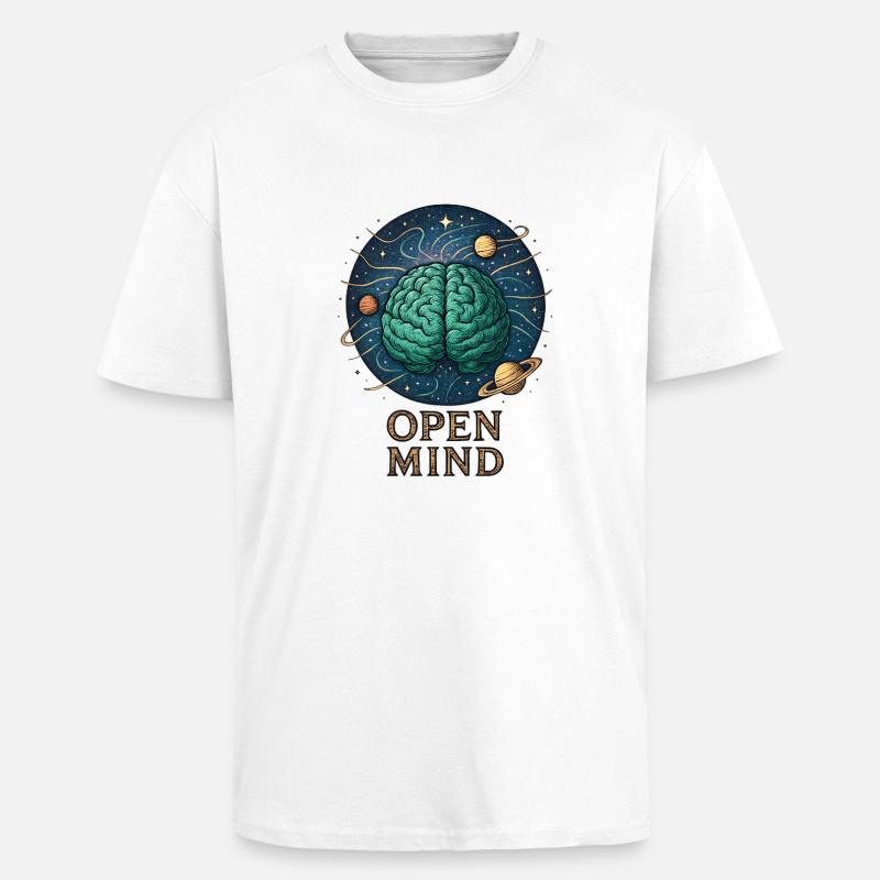 Open mind in space - Unisex Oversized Heavyweight T-shirt - white