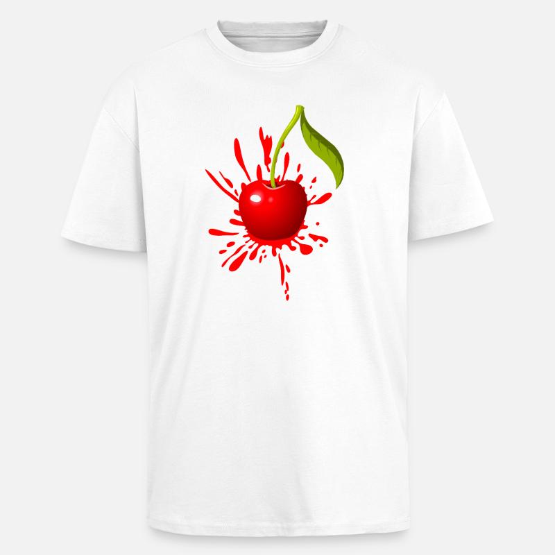 Kirsche Farbexplosion - Oversized Heavyweight Unisex T-Shirt - Weiß