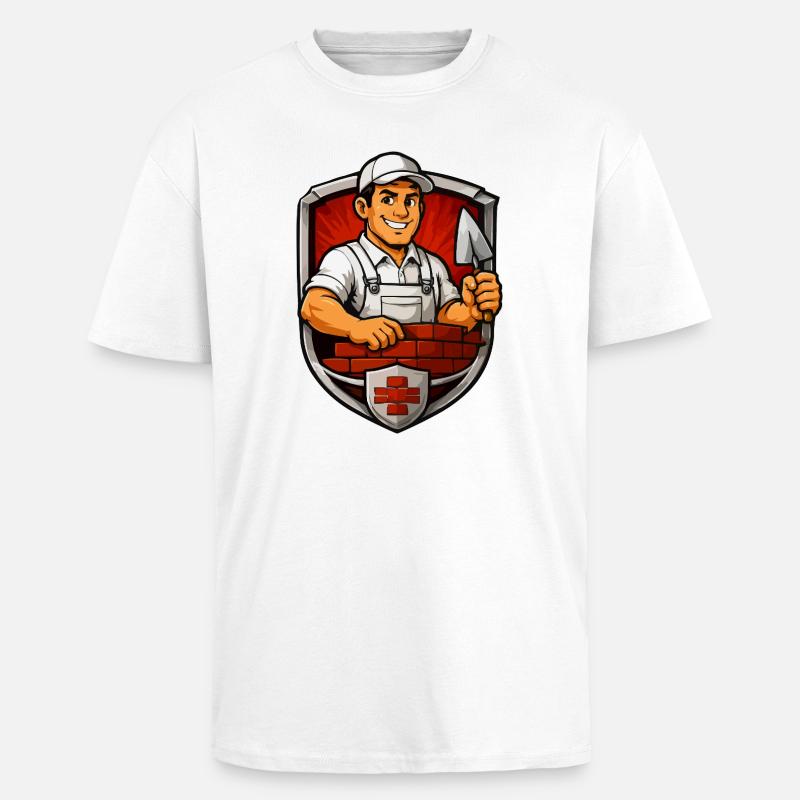 Artisan-blason Franc-maçon - T-shirt unisexe oversize épais - blanc