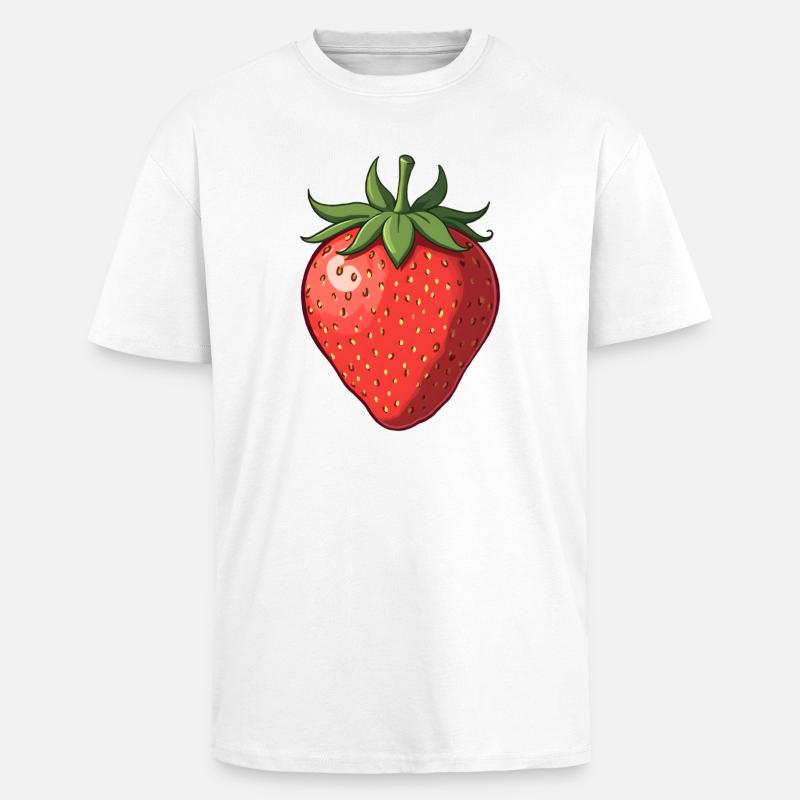 Fraise - T-shirt unisexe oversize épais - blanc