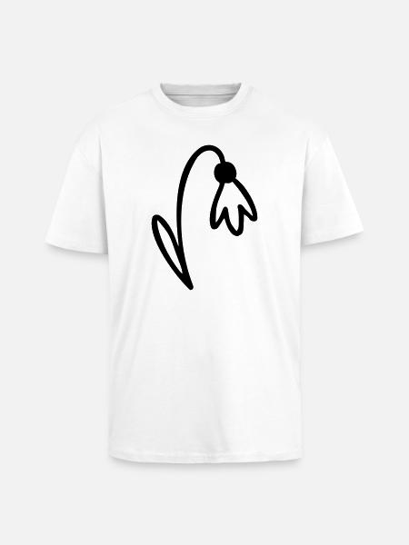 Fleur - T-shirt unisexe oversize épais - blanc