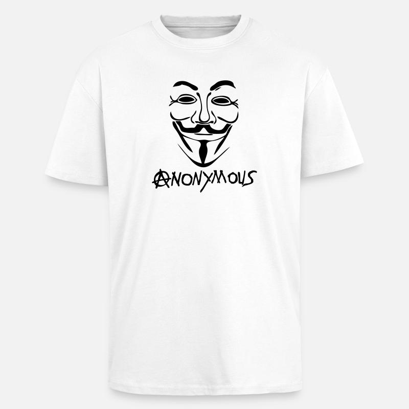 logo anarchy anonymous masque mask - T-shirt unisexe oversize épais - blanc