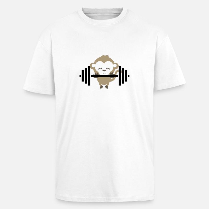 Fitnessmonkey - Unisex Oversized Heavyweight T-shirt - white