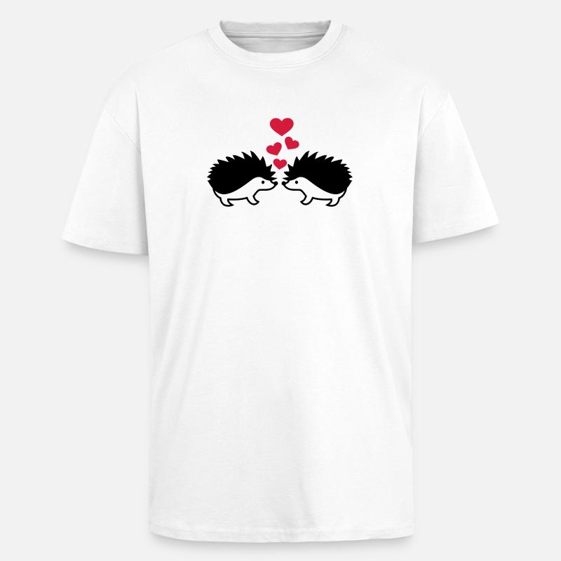 Hedgehogs - Unisex Oversized Heavyweight T-shirt - white
