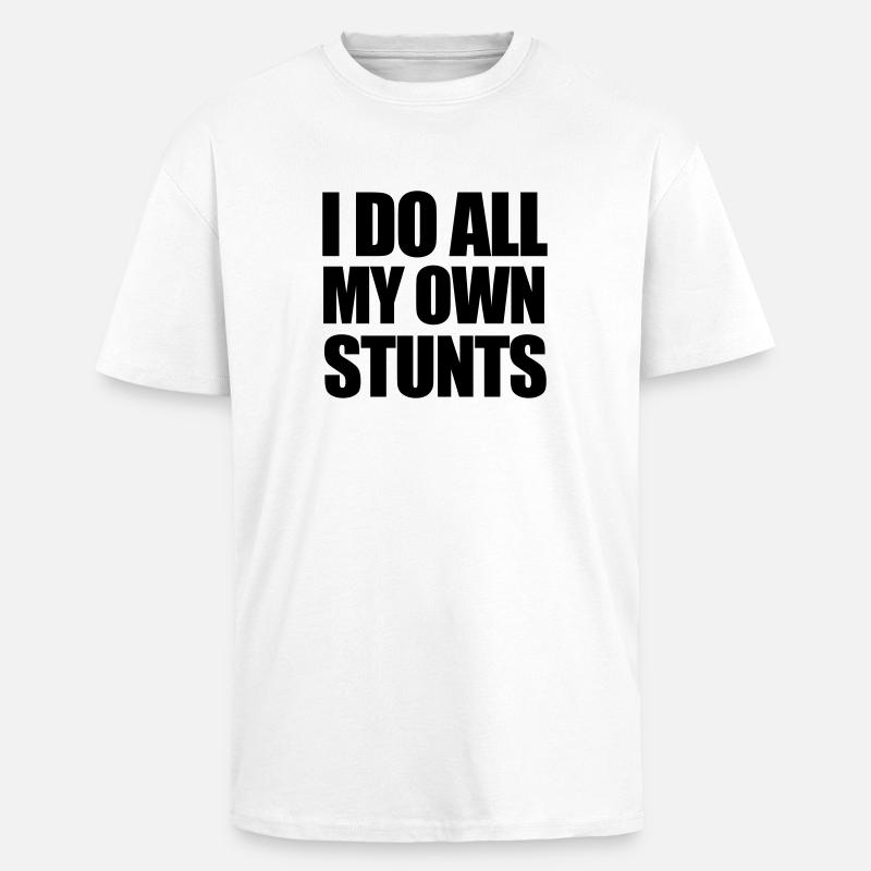 Stunts - Oversized Heavyweight Unisex T-Shirt - Weiß