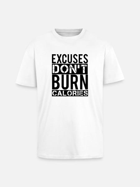 Excuses - Unisex Oversized Heavyweight T-shirt - white