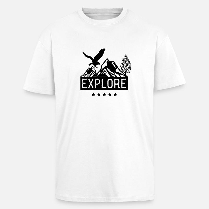 Explore - Oversized Heavyweight Unisex T-Shirt - Weiß