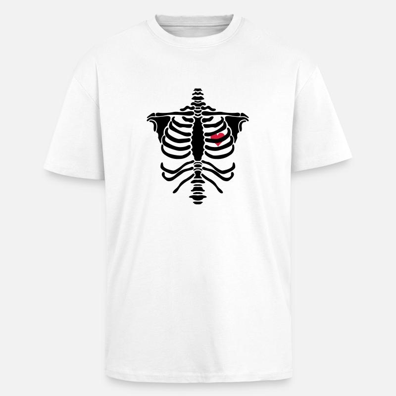 skelett2 - Oversized Heavyweight Unisex T-Shirt - Weiß