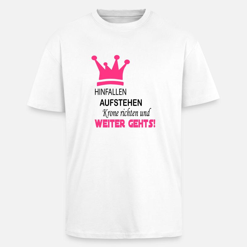 krone_weiter_gehts_4 - Oversized Heavyweight Unisex T-Shirt - Weiß