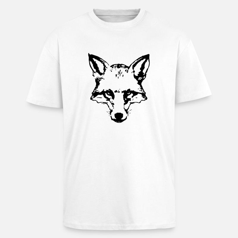 fox_head - Oversized Heavyweight Unisex T-Shirt - Weiß