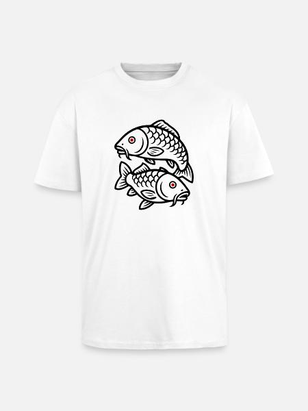 Carp Fish Icon - Unisex Oversized Heavyweight T-shirt - white