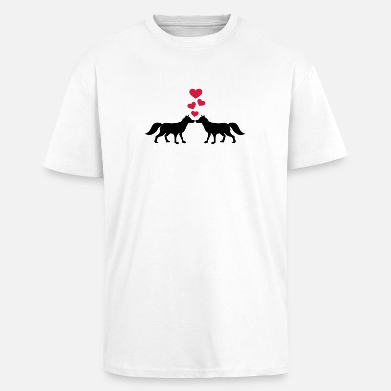 Renard - T-shirt unisexe oversize épais - blanc