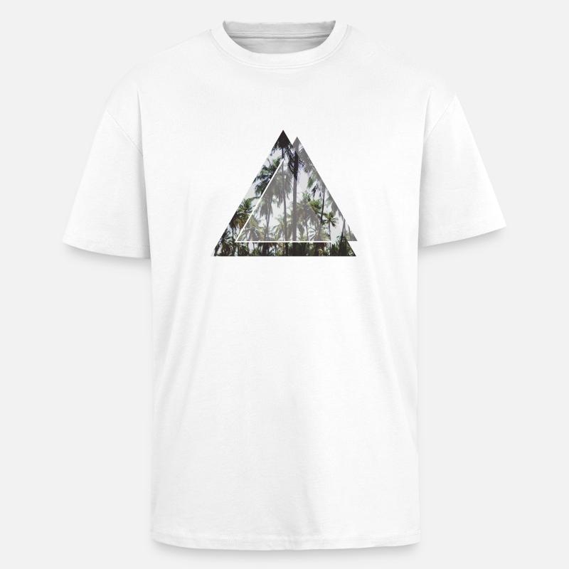 Triangular palm trees - Unisex Oversized Heavyweight T-shirt - white