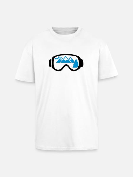 Ski goggles - Unisex Oversized Heavyweight T-shirt - white