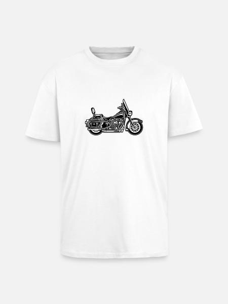 Chopper / motorcycle 06_black white - Unisex Oversized Heavyweight T-shirt - white