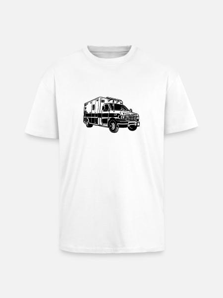 Ambulance / Ambulance 01_schwarz - Unisex oversized T-shirt van zware kwaliteit - wit