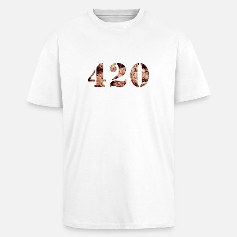 420 Weed - Oversized Heavyweight Unisex T-Shirt - Weiß